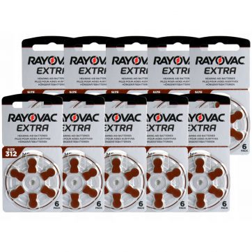 Baterie Rayovac Extra 312  - 60 sztuk (10 blistrów)