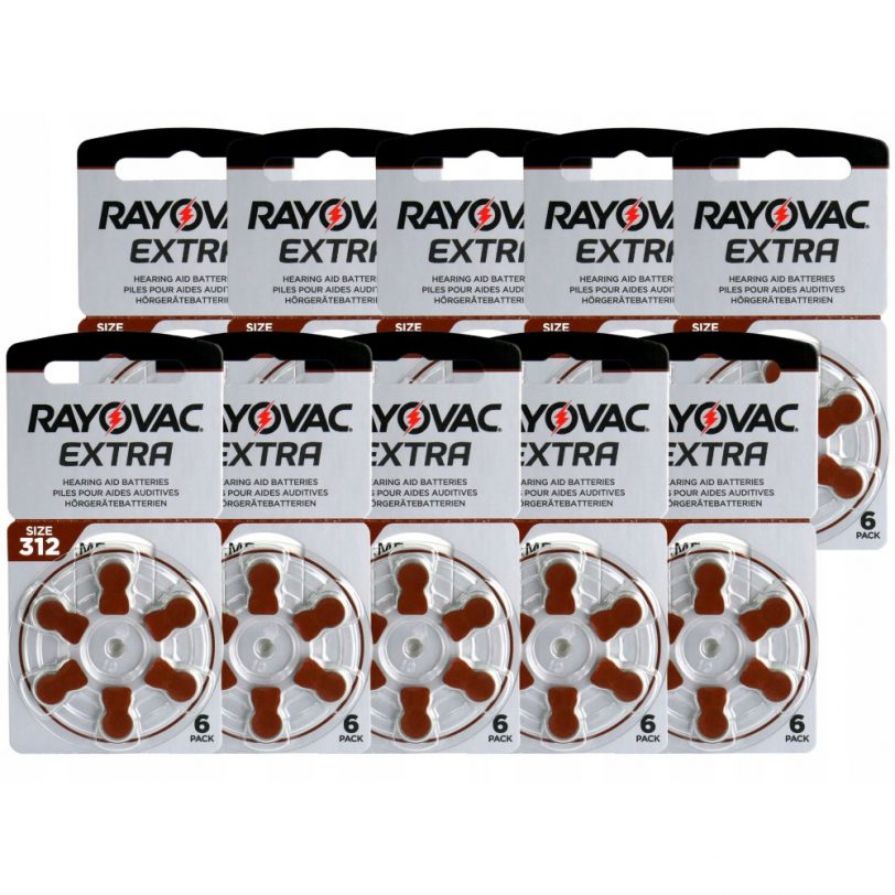 Baterie Rayovac Extra 312  - 60 sztuk (10 blistrów)